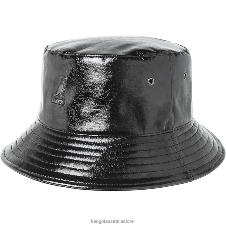 Unisex Accessories Black Crinkle Kangol Future Bucket W/ Earflaps V0X8T689