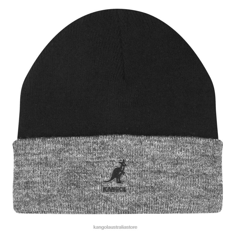 Unisex Accessories Black/Dark Flannel Kangol Acrylic Cuff Pull On V0X8T842