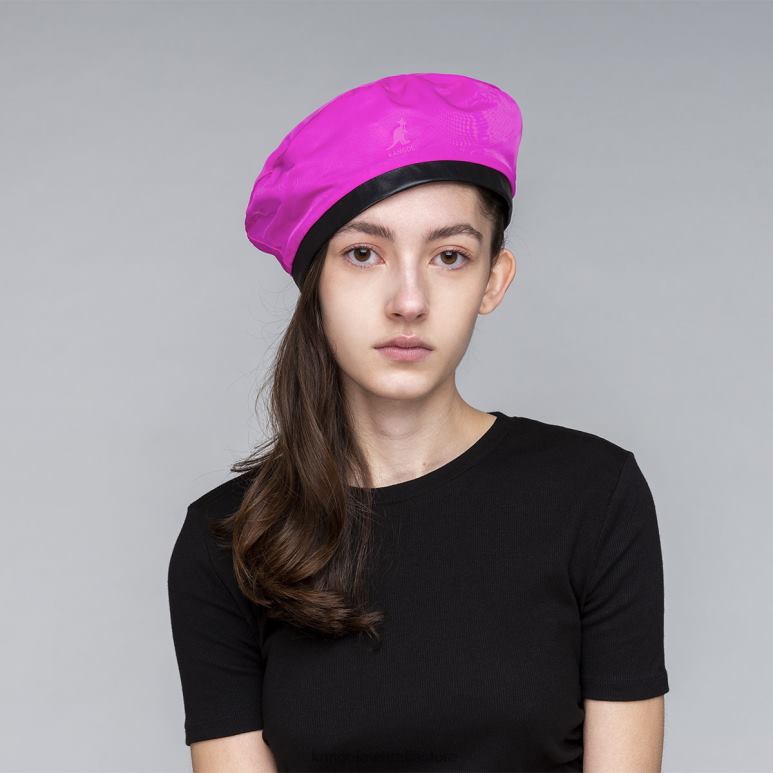 Unisex Accessories Black/Electric Pink Kangol Nylon Plush Reversible Beret V0X8T423