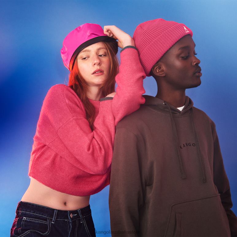 Unisex Accessories Black/Electric Pink Kangol Nylon Plush Reversible Beret V0X8T423