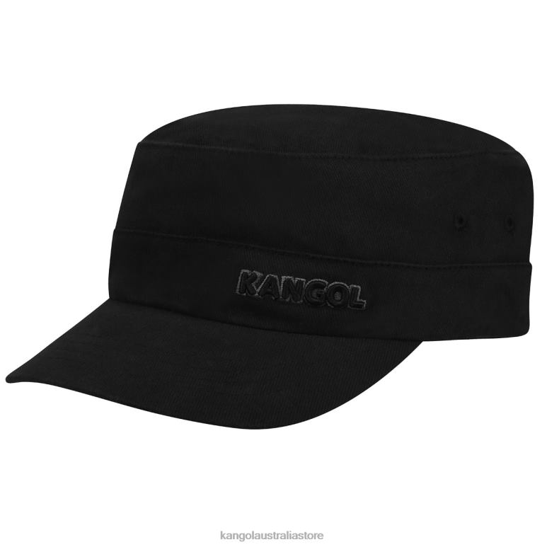 Unisex Accessories Black Kangol Cotton Twill Army Cap V0X8T259