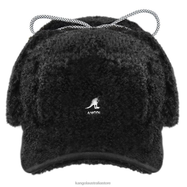 Unisex Accessories Black Kangol Faux Shearling Utility Flap Cap V0X8T912
