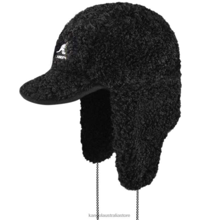Unisex Accessories Black Kangol Faux Shearling Utility Flap Cap V0X8T912