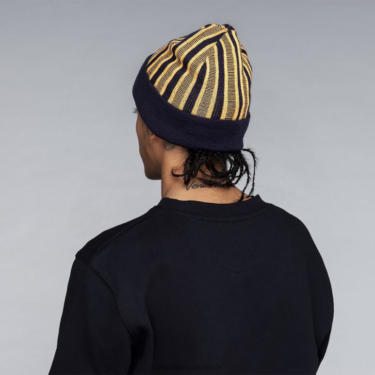 Unisex Accessories Black Kangol Rib Stripe Rev Beanie V0X8T809