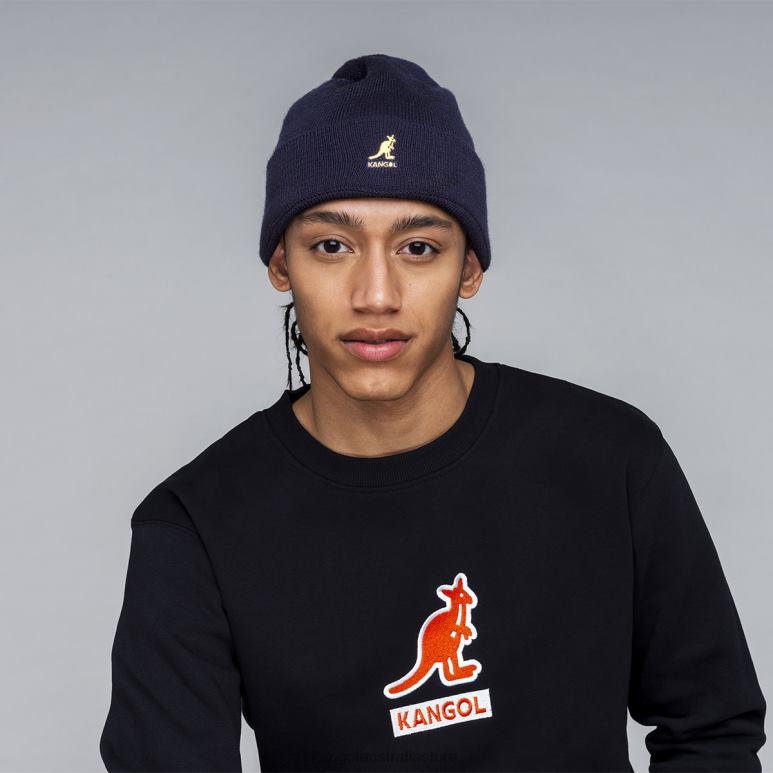 Unisex Accessories Black Kangol Rib Stripe Rev Beanie V0X8T809