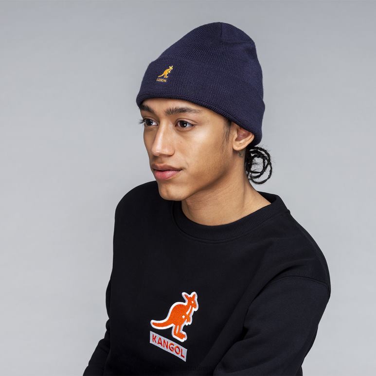 Unisex Accessories Black Kangol Rib Stripe Rev Beanie V0X8T809