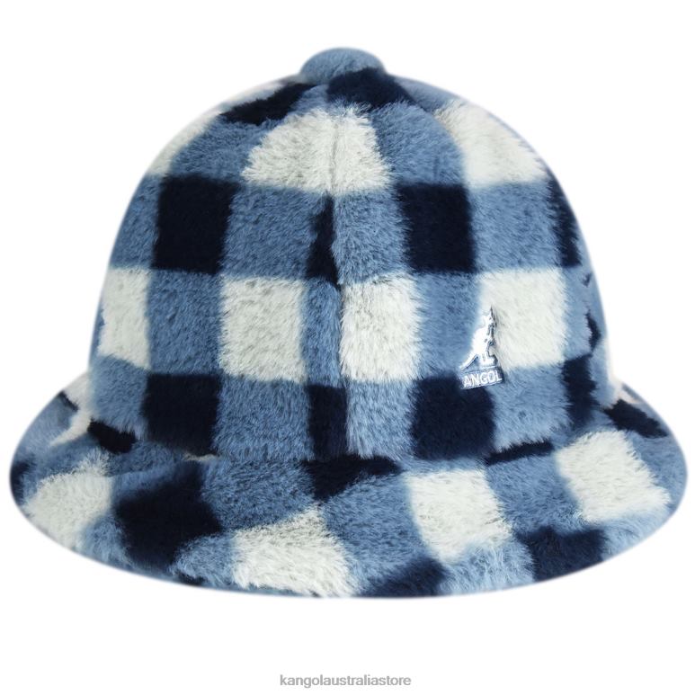 Unisex Accessories Blue Check Kangol Faux Fur Casual V0X8T702