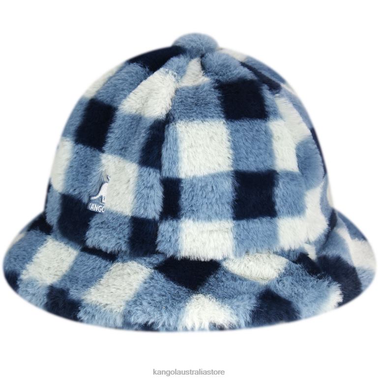 Unisex Accessories Blue Check Kangol Faux Fur Casual V0X8T702