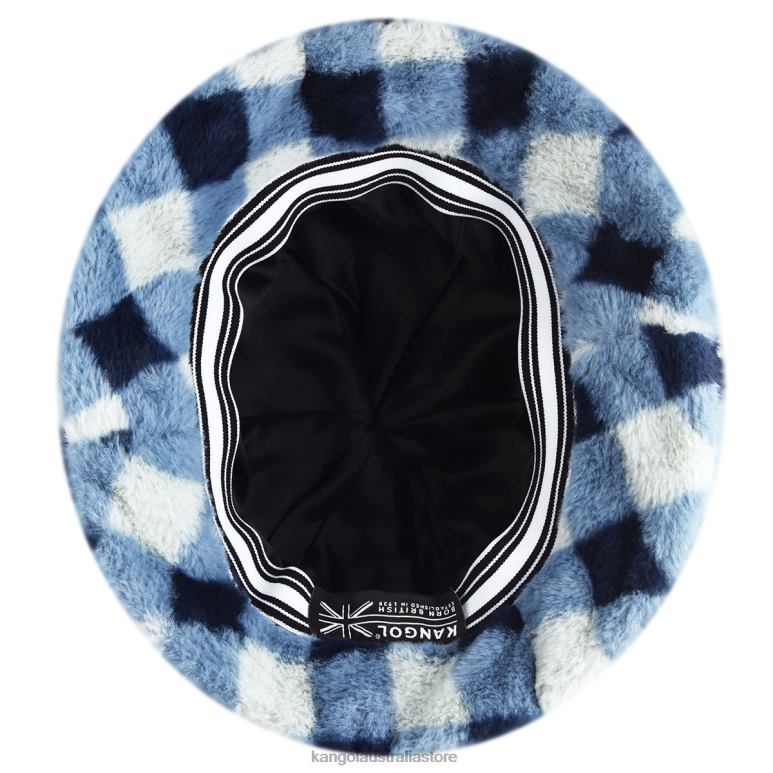 Unisex Accessories Blue Check Kangol Faux Fur Casual V0X8T702