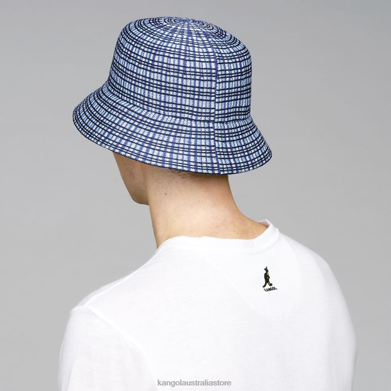 Unisex Accessories Blue Plaid Kangol Prep Plaid Bucket V0X8T481
