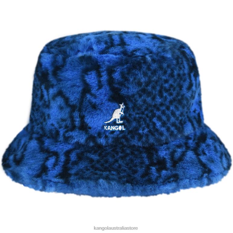 Unisex Accessories Blue Snake Kangol Faux Fur Bucket V0X8T711