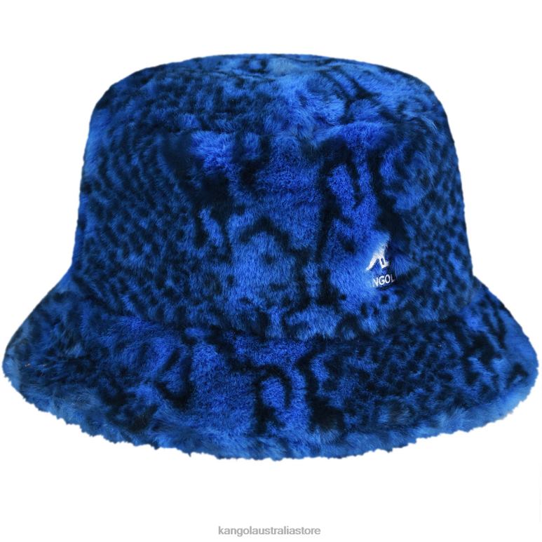 Unisex Accessories Blue Snake Kangol Faux Fur Bucket V0X8T711