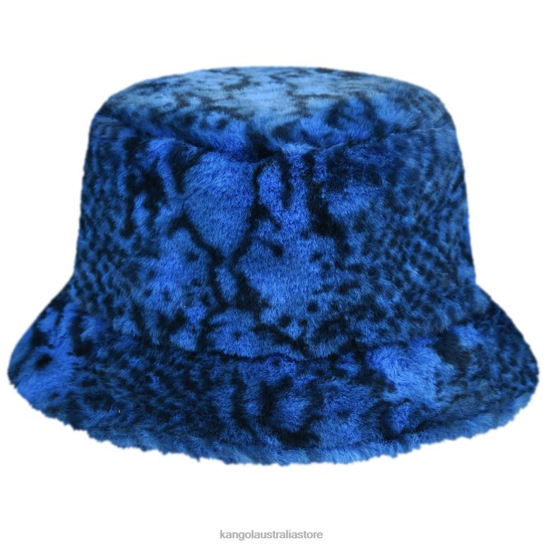 Unisex Accessories Blue Snake Kangol Faux Fur Bucket V0X8T711