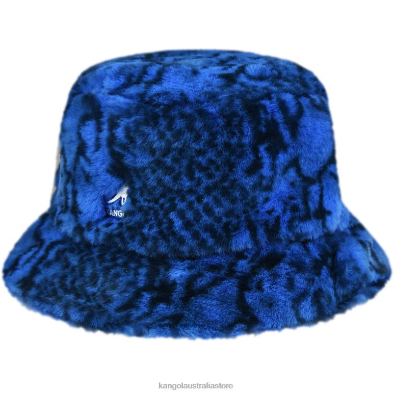Unisex Accessories Blue Snake Kangol Faux Fur Bucket V0X8T711