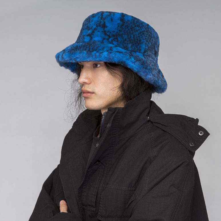 Unisex Accessories Blue Snake Kangol Faux Fur Bucket V0X8T711