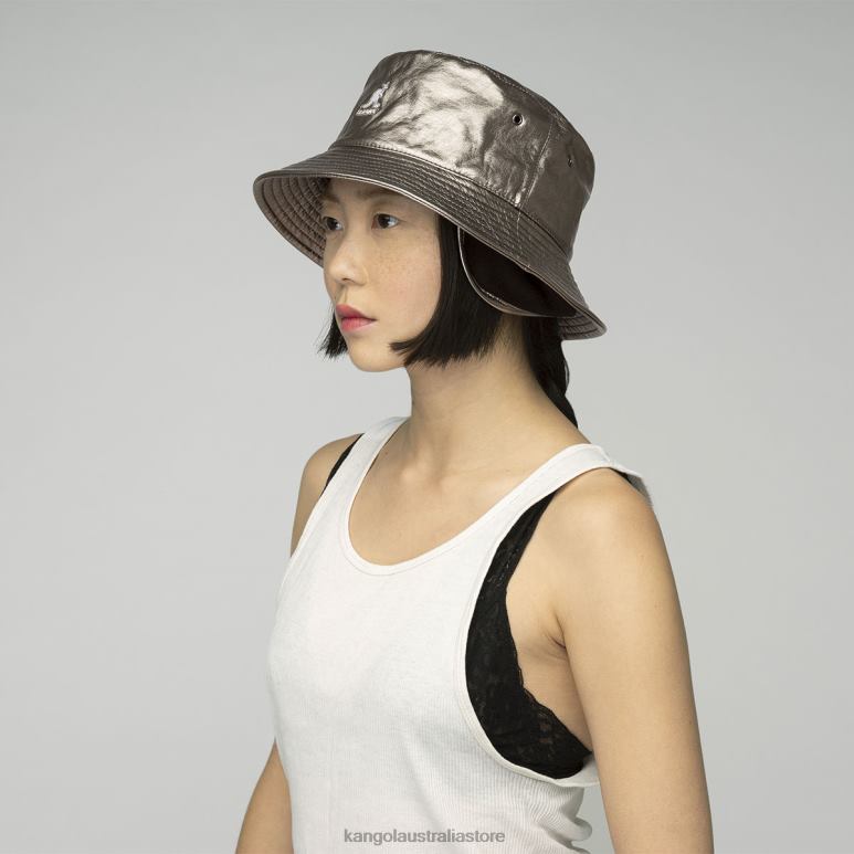 Unisex Accessories Bronze Crinkle Kangol Future Bucket W/ Earflaps V0X8T688