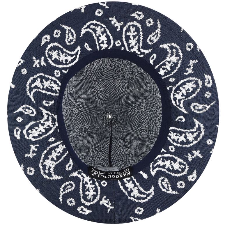 Unisex Accessories Dark Blue/White Kangol Paisley Wide Brim Casual V0X8T659