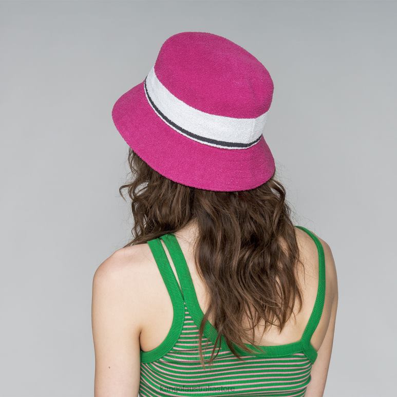 Unisex Accessories Electric Pink Kangol Bermuda Stripe Bucket V0X8T646