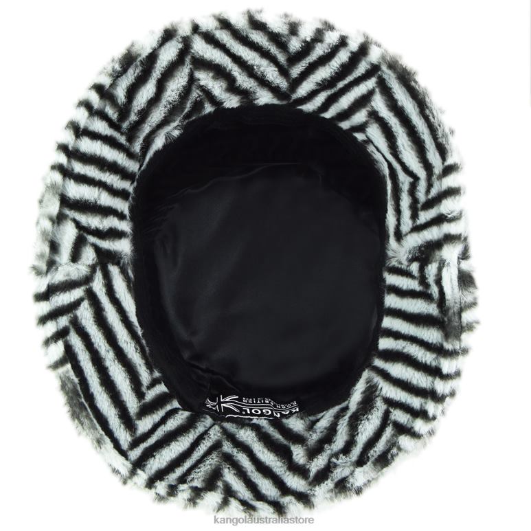 Unisex Accessories Grey Herringbone Kangol Faux Fur Bucket V0X8T705