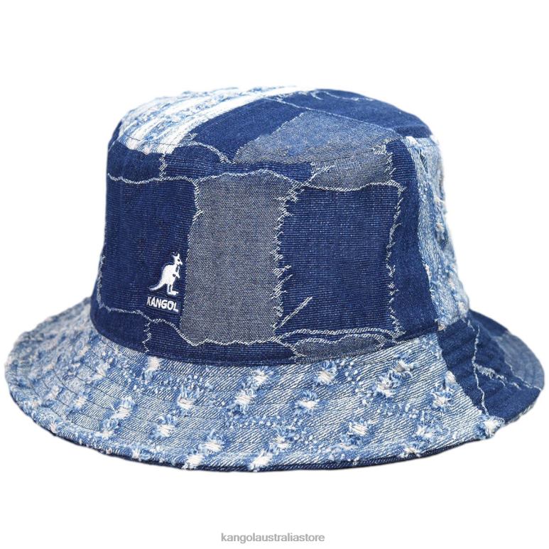 Unisex Accessories Med Blue Kangol Denim Mash-Up Bucket V0X8T503