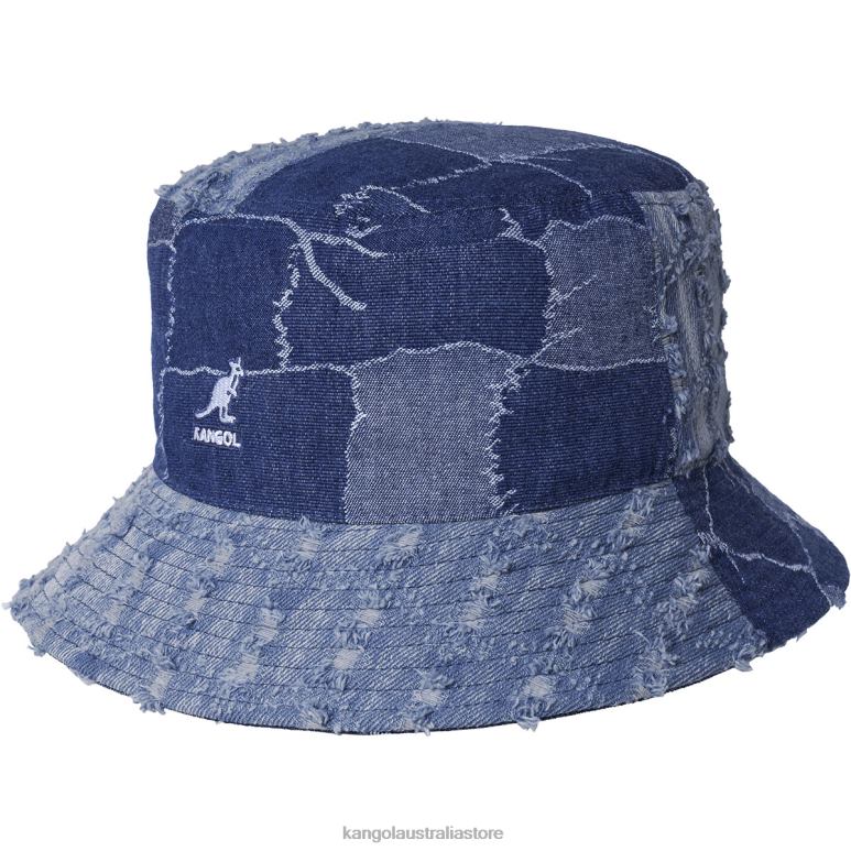 Unisex Accessories Med Blue Kangol Denim Mash-Up Bucket V0X8T503