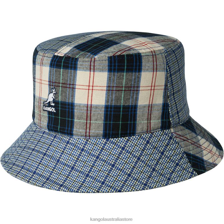 Unisex Accessories Mykonos Blue Kangol Plaid Mash-Up Bucket V0X8T682