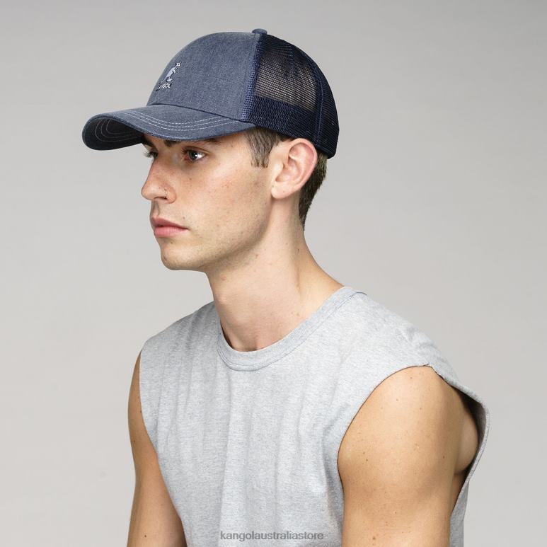 Unisex Accessories Navy Kangol Distressed Cotton Mesh Baseball V0X8T292