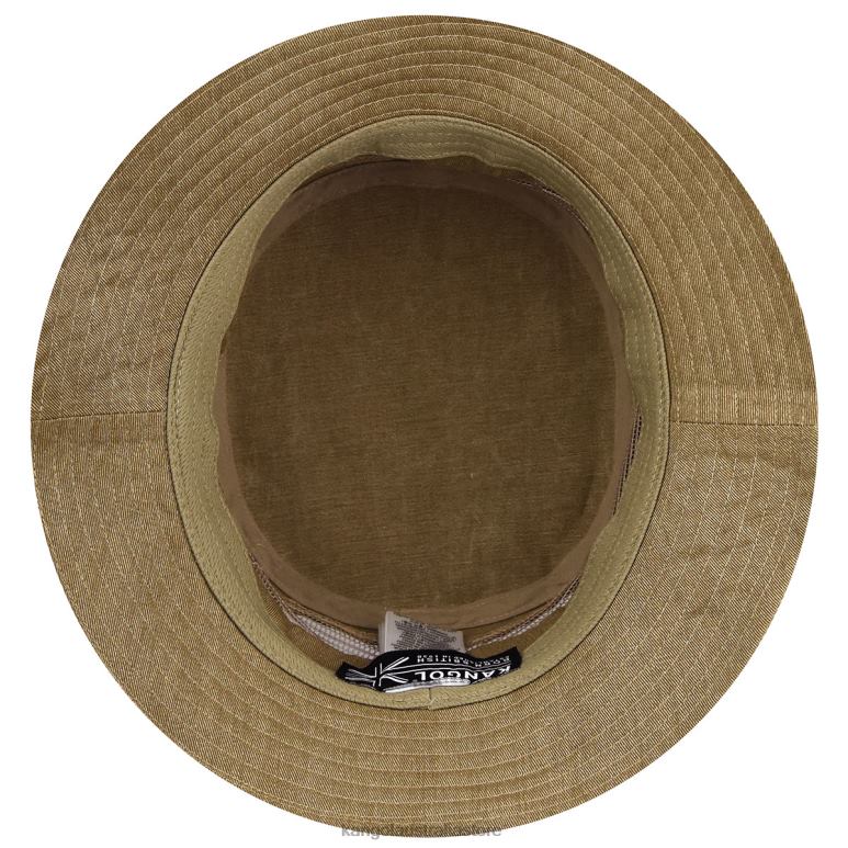 Unisex Accessories Oat Kangol Distressed Cotton Mesh Bucket V0X8T472