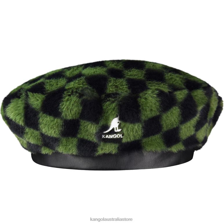 Unisex Accessories Olive Check Kangol Faux Fur Beret V0X8T409