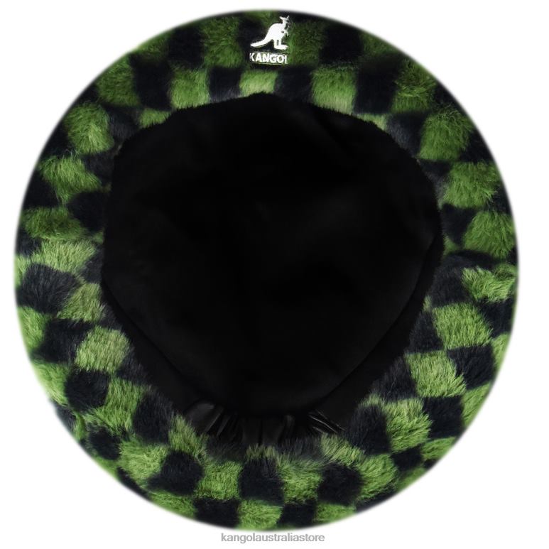 Unisex Accessories Olive Check Kangol Faux Fur Beret V0X8T409
