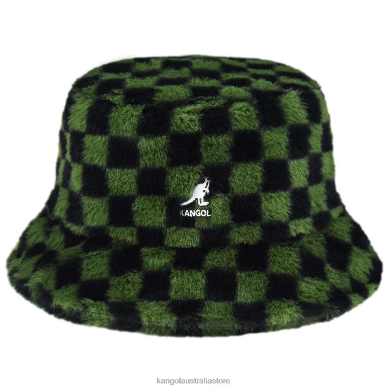 Unisex Accessories Olive Check Kangol Faux Fur Bucket V0X8T712