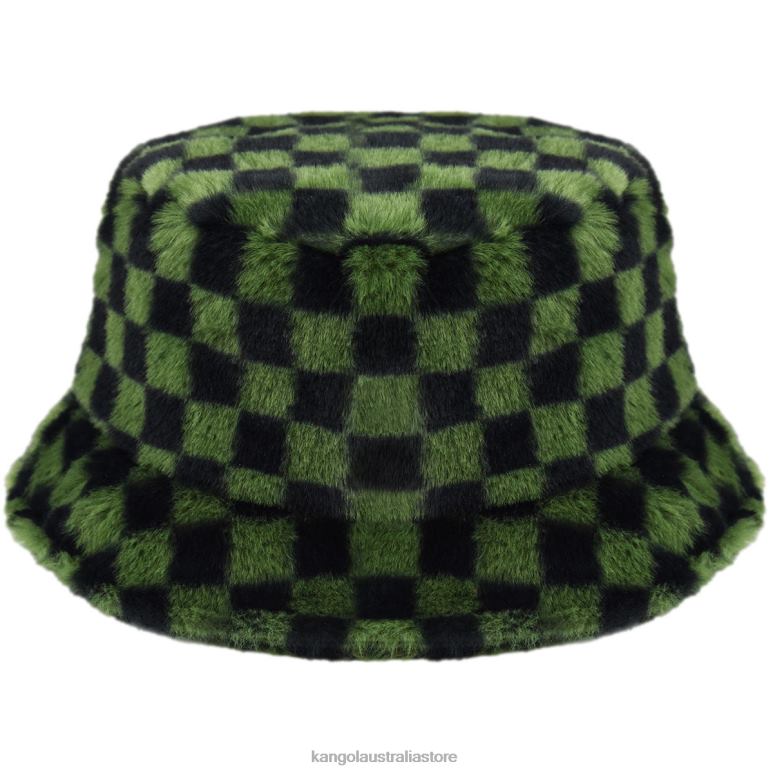 Unisex Accessories Olive Check Kangol Faux Fur Bucket V0X8T712