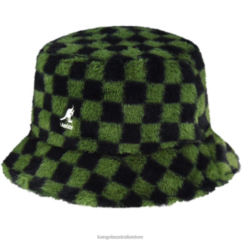 Unisex Accessories Olive Check Kangol Faux Fur Bucket V0X8T712