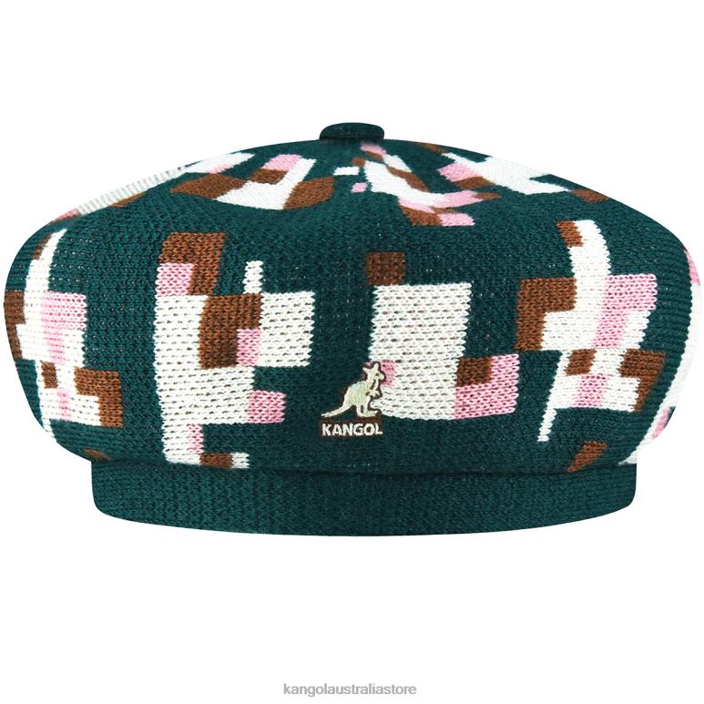 Unisex Accessories Pine/Cream Kangol Pixelated Plaid Beret V0X8T399