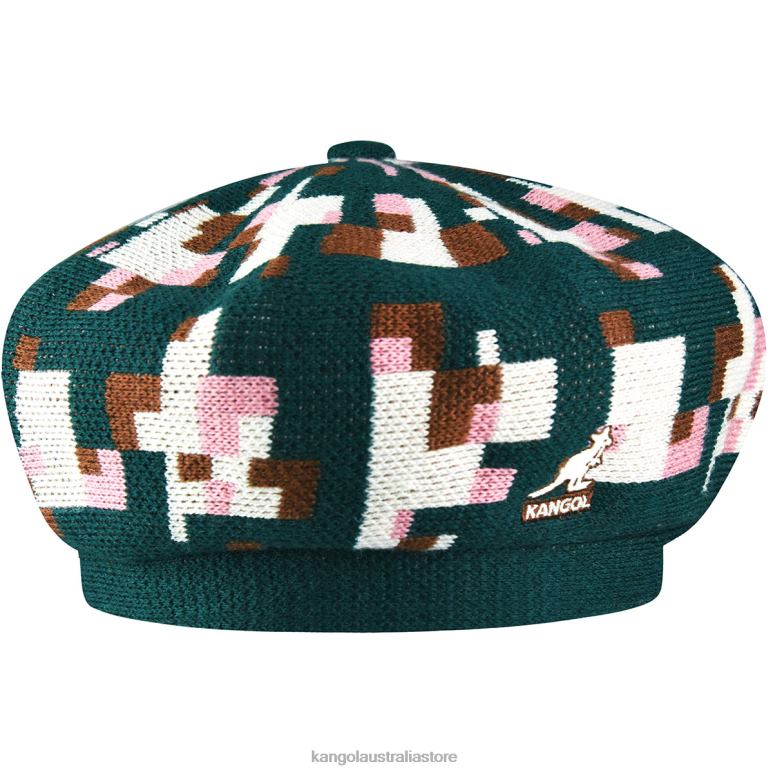 Unisex Accessories Pine/Cream Kangol Pixelated Plaid Beret V0X8T399
