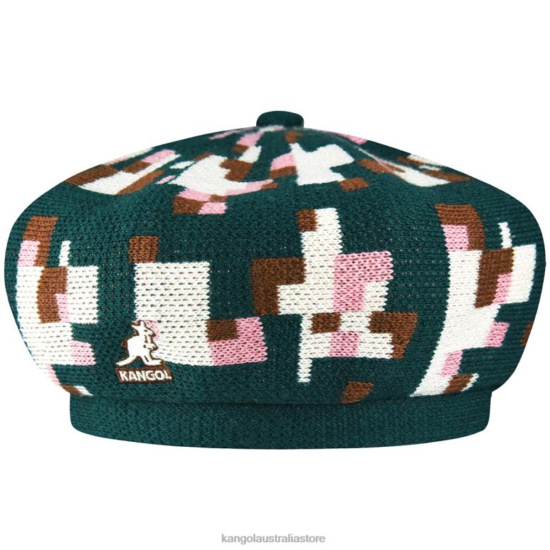 Unisex Accessories Pine/Cream Kangol Pixelated Plaid Beret V0X8T399