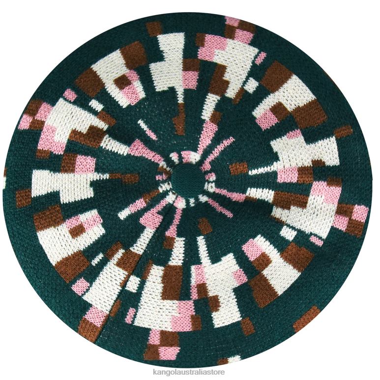 Unisex Accessories Pine/Cream Kangol Pixelated Plaid Beret V0X8T399