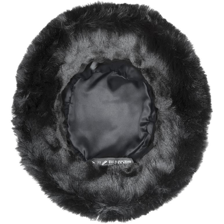 Unisex Accessories Solid Black Kangol Faux Fur Bucket V0X8T706