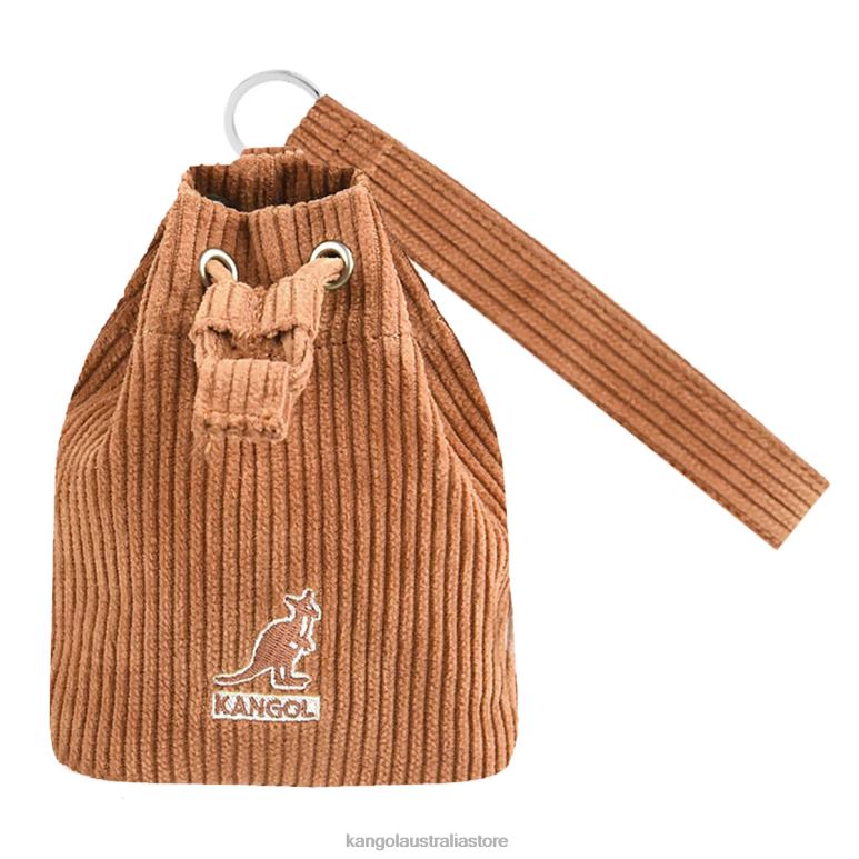 Unisex Accessories Brown Kangol Corduroy Mini Bucket bag Keychain V0X8T1246