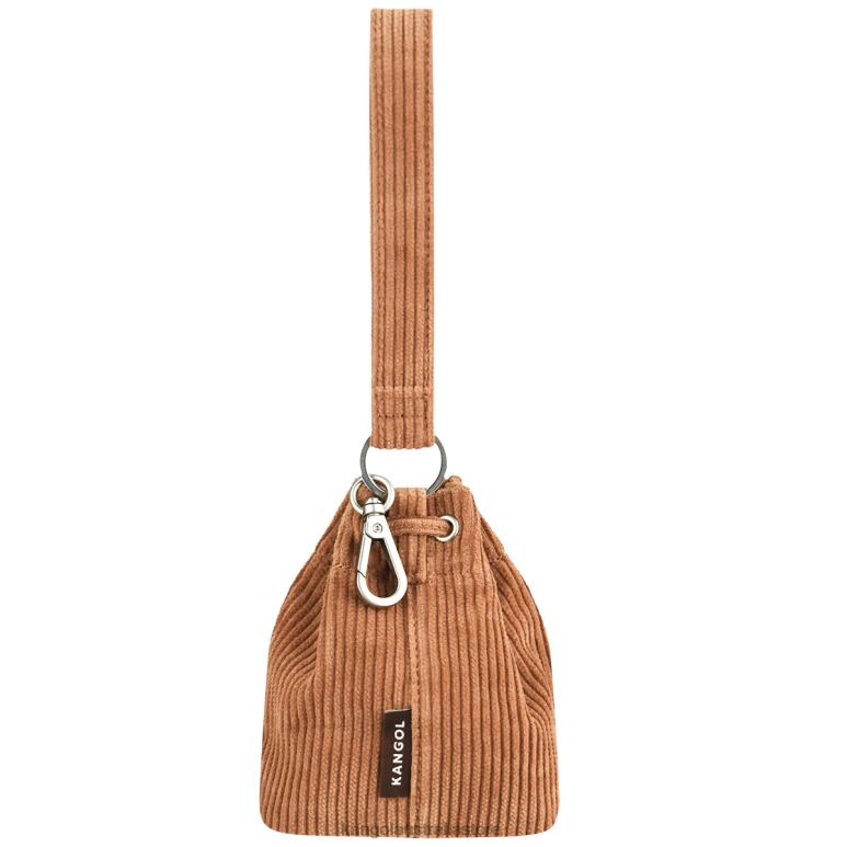 Unisex Accessories Brown Kangol Corduroy Mini Bucket bag Keychain V0X8T1246