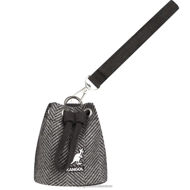 Unisex Accessories Grey Kangol Herringbone Mini Pouch Charm V0X8T1256