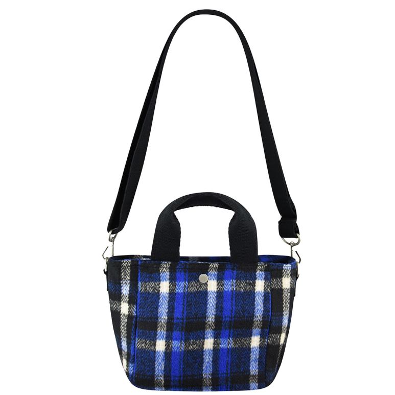 Unisex Accessories Navy Plaid Kangol Checker II Tote Bag V0X8T973
