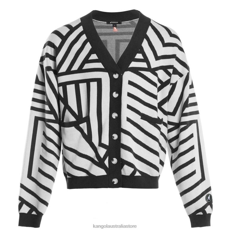 Unisex Clothing White/Black Kangol Graffiti Cardigan V0X8T1209