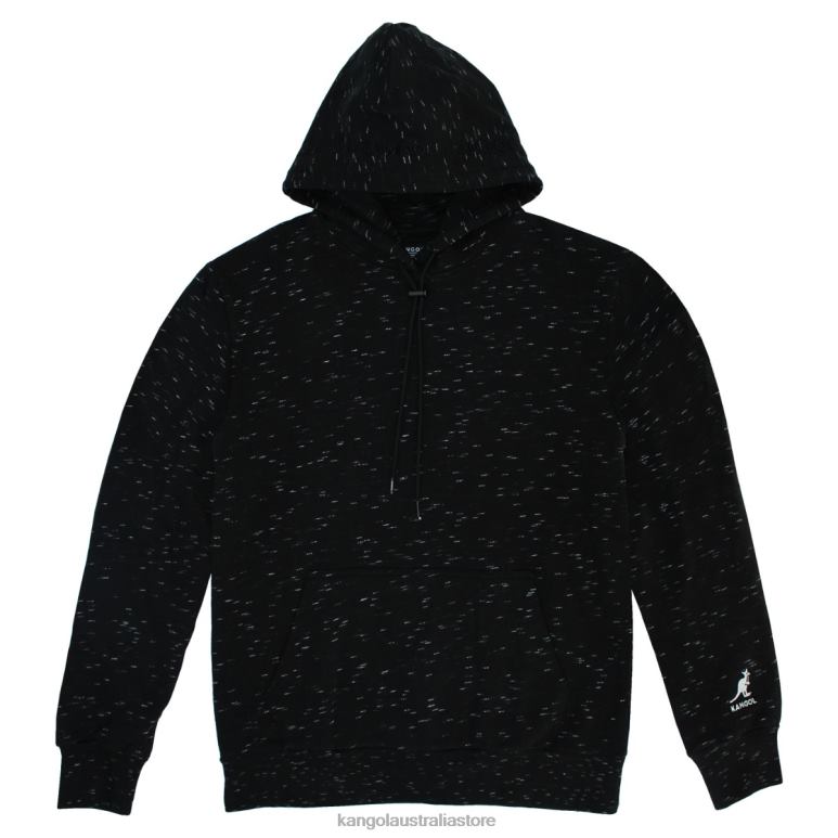Men Clothing Black Inject Kangol Embroidered Hoodie V0X8T1154