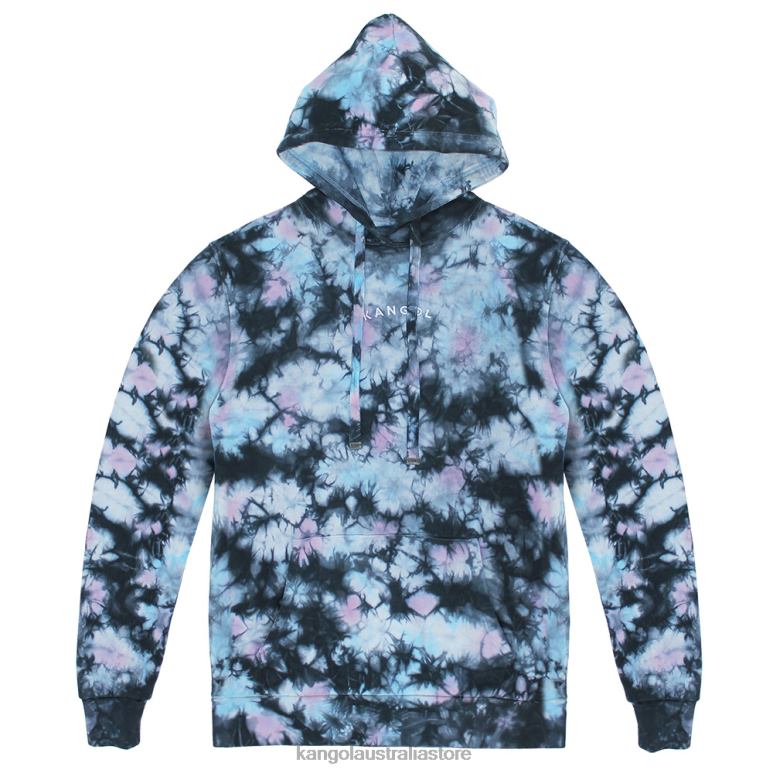 Men Clothing Ice Blue Kangol Tie Dye Hoodie V0X8T1176