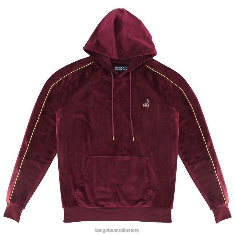 Men Clothing Maroon Kangol Velour Hoodie V0X8T1157