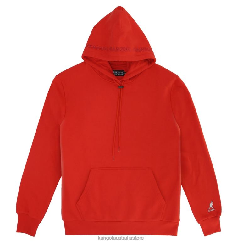 Men Clothing Red Kangol Embroidered Hoodie V0X8T1149