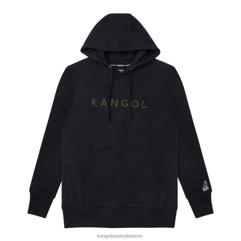 Unisex Clothing Black Anthracite Kangol Luxe Embroidered Hoodie V0X8T1166
