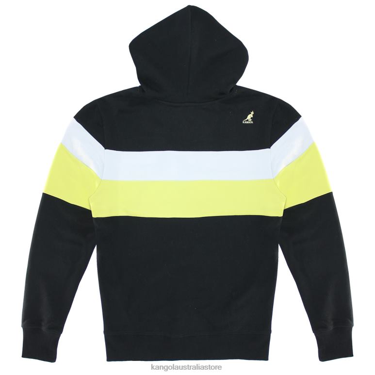 Unisex Clothing Black Combo Kangol Color Stripe Zip Hoodie V0X8T1122