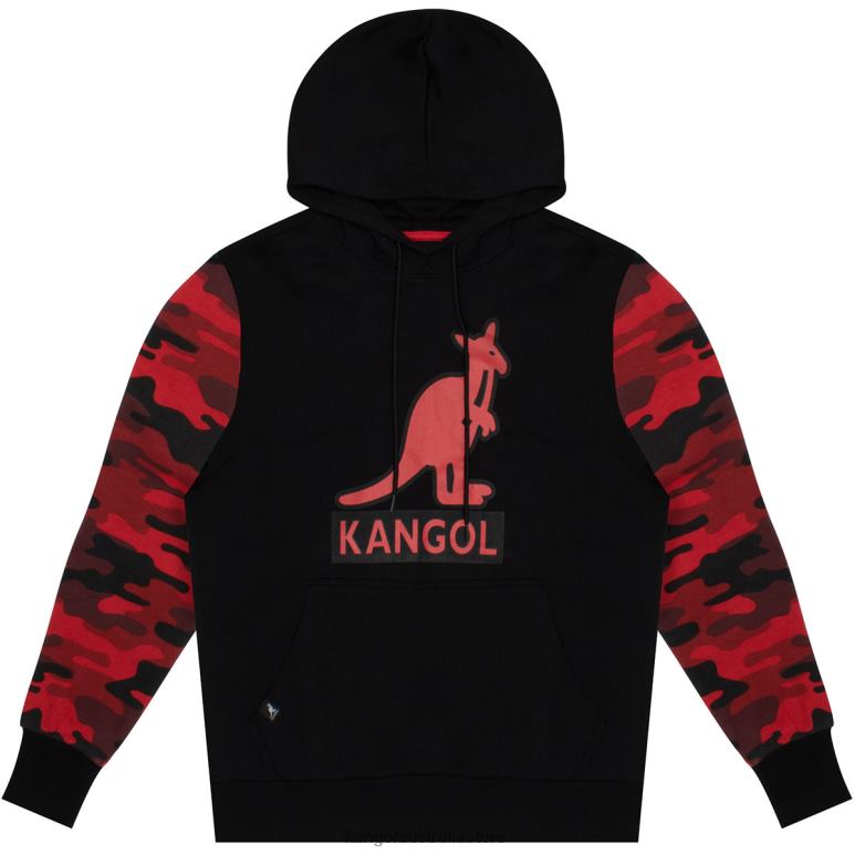 Unisex Clothing Black/Red Kangol Contrast Camo Hoodie V0X8T1131